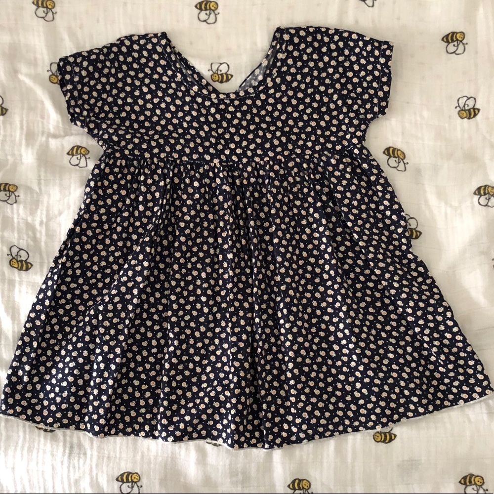 Figge Kids 2-3Y (3T) Navy Dress w/white flowers